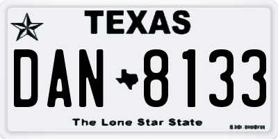 TX license plate DAN8133