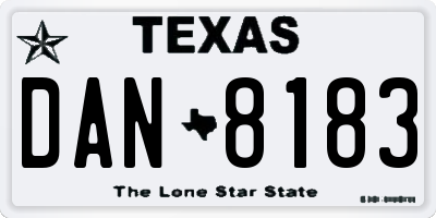 TX license plate DAN8183
