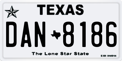 TX license plate DAN8186