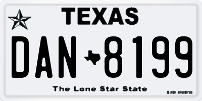 TX license plate DAN8199