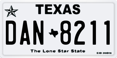 TX license plate DAN8211
