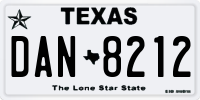 TX license plate DAN8212