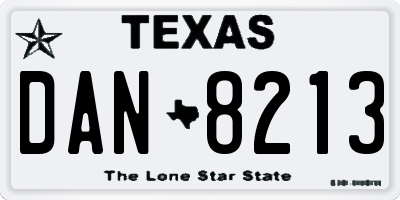 TX license plate DAN8213