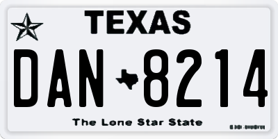 TX license plate DAN8214
