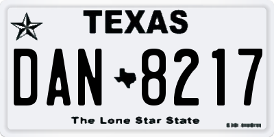 TX license plate DAN8217