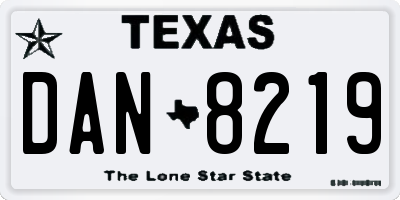 TX license plate DAN8219