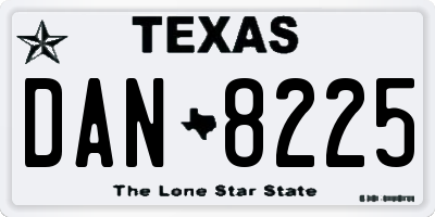 TX license plate DAN8225