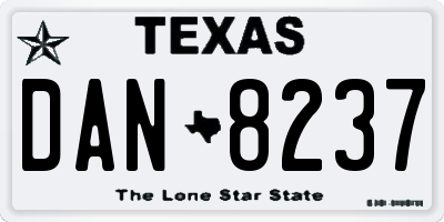 TX license plate DAN8237