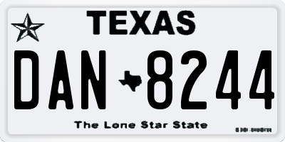 TX license plate DAN8244