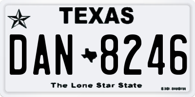 TX license plate DAN8246