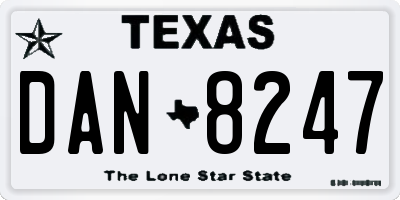 TX license plate DAN8247