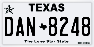 TX license plate DAN8248