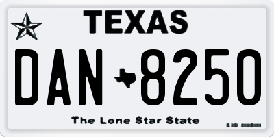 TX license plate DAN8250