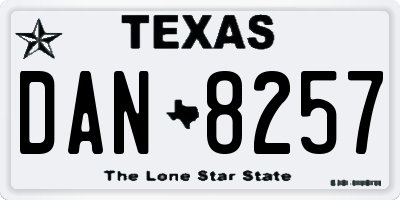 TX license plate DAN8257