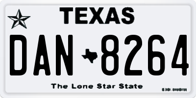 TX license plate DAN8264