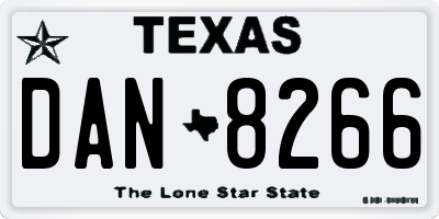 TX license plate DAN8266