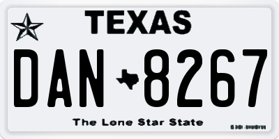 TX license plate DAN8267