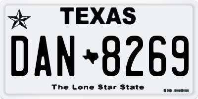 TX license plate DAN8269