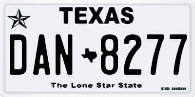 TX license plate DAN8277