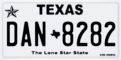 TX license plate DAN8282