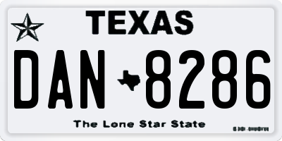 TX license plate DAN8286
