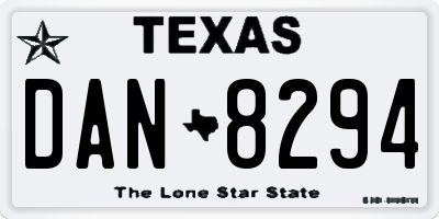 TX license plate DAN8294