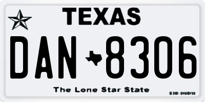 TX license plate DAN8306