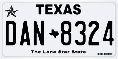 TX license plate DAN8324