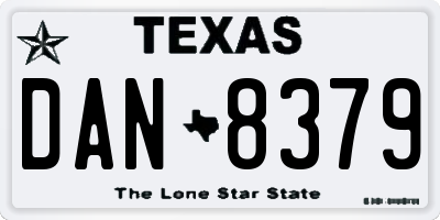 TX license plate DAN8379
