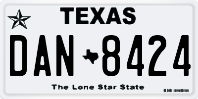 TX license plate DAN8424