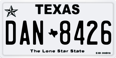 TX license plate DAN8426