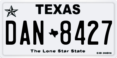 TX license plate DAN8427