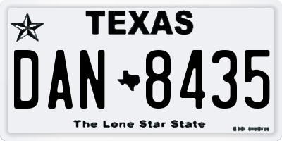 TX license plate DAN8435