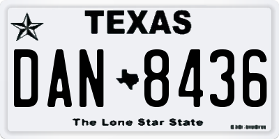 TX license plate DAN8436