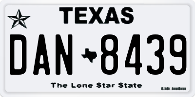 TX license plate DAN8439
