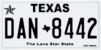 TX license plate DAN8442