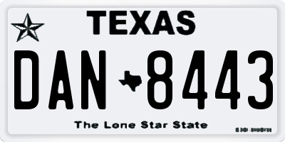 TX license plate DAN8443