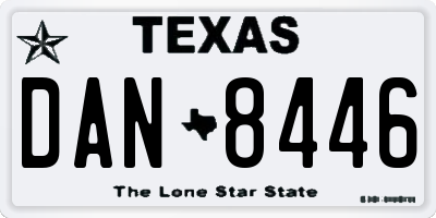 TX license plate DAN8446