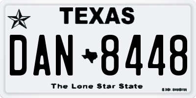 TX license plate DAN8448