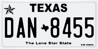 TX license plate DAN8455