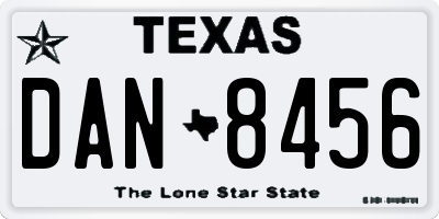 TX license plate DAN8456