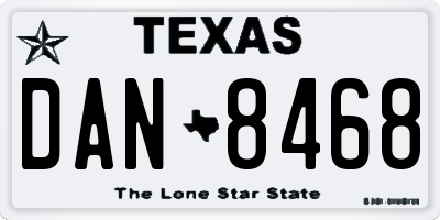 TX license plate DAN8468