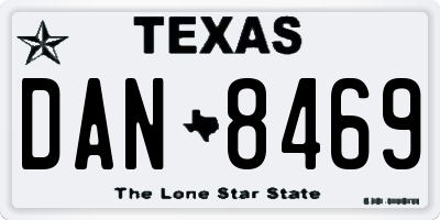 TX license plate DAN8469