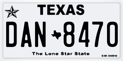 TX license plate DAN8470