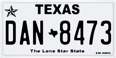 TX license plate DAN8473