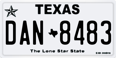 TX license plate DAN8483