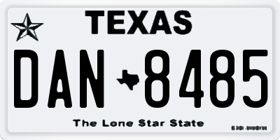TX license plate DAN8485
