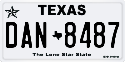 TX license plate DAN8487