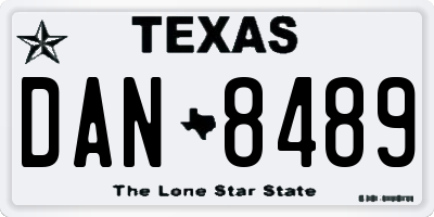 TX license plate DAN8489
