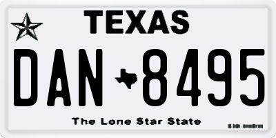 TX license plate DAN8495